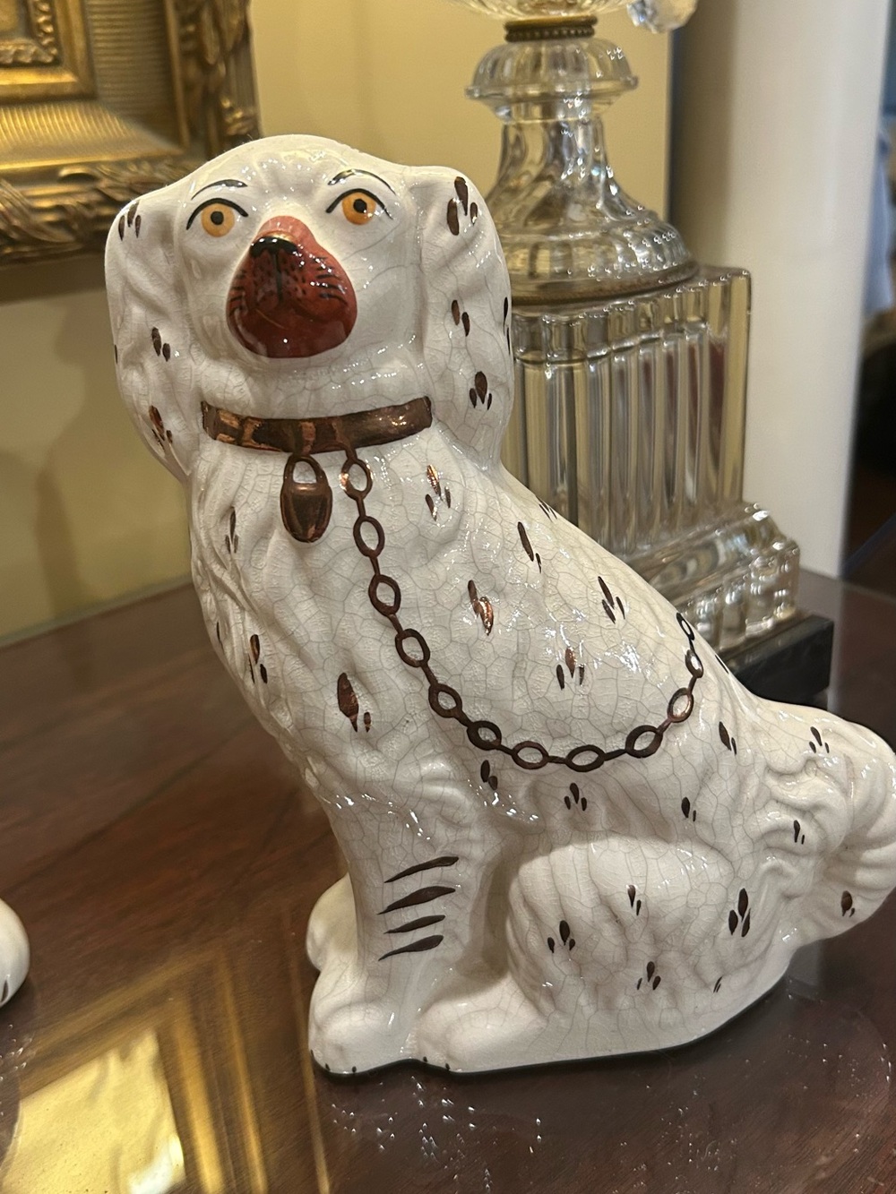 Genuine Vintage Staffordshire Kent Ceramic Dog 9 x7